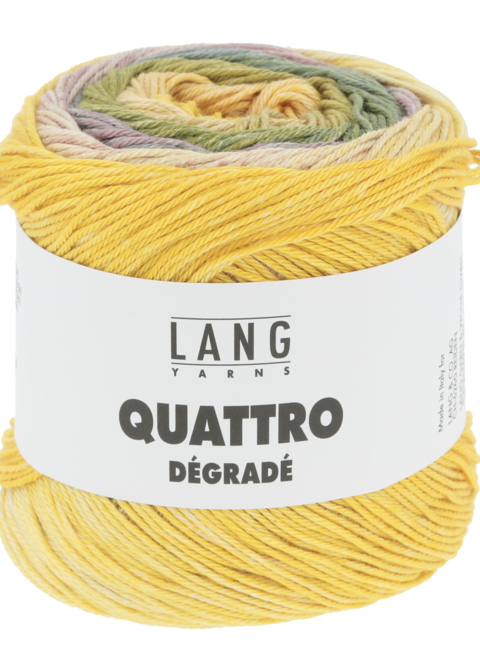 Lang Lang Yarns Quattro Degradé | 0007 geel/groen/oudroze