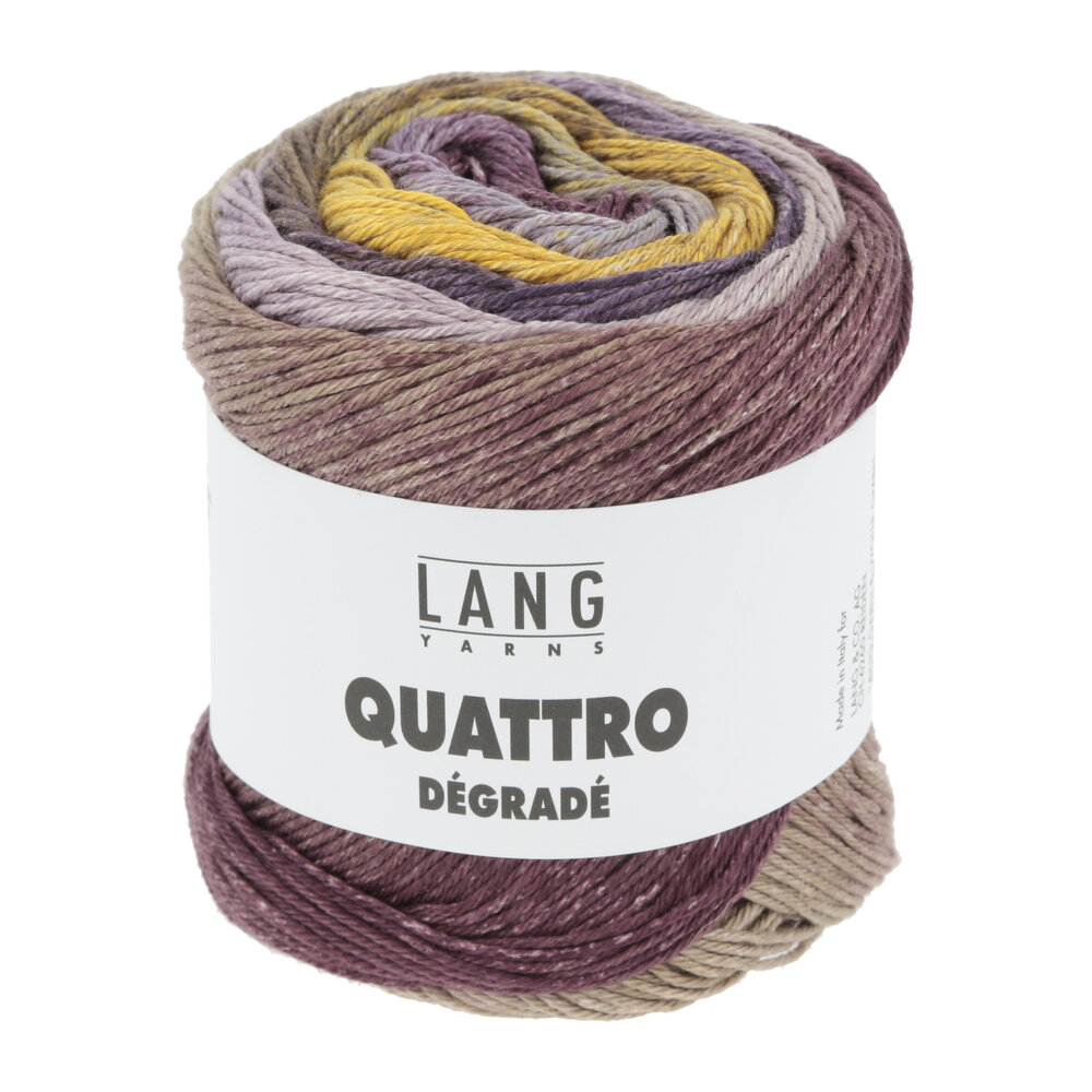 Lang Lang Yarns Quattro Degradé | 0001 lila/geel Lang Lang Yarns Quattro Degradé | 0001 lila/geel