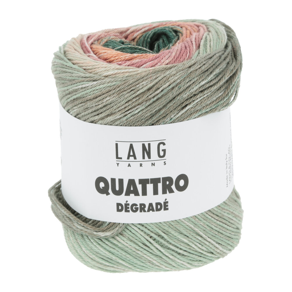 Lang Lang Yarns Quattro Degradé | 0008 mint/donkergroen/abrikoos Lang Lang Yarns Quattro Degradé | 0008 mint/donkergroen/abrikoos