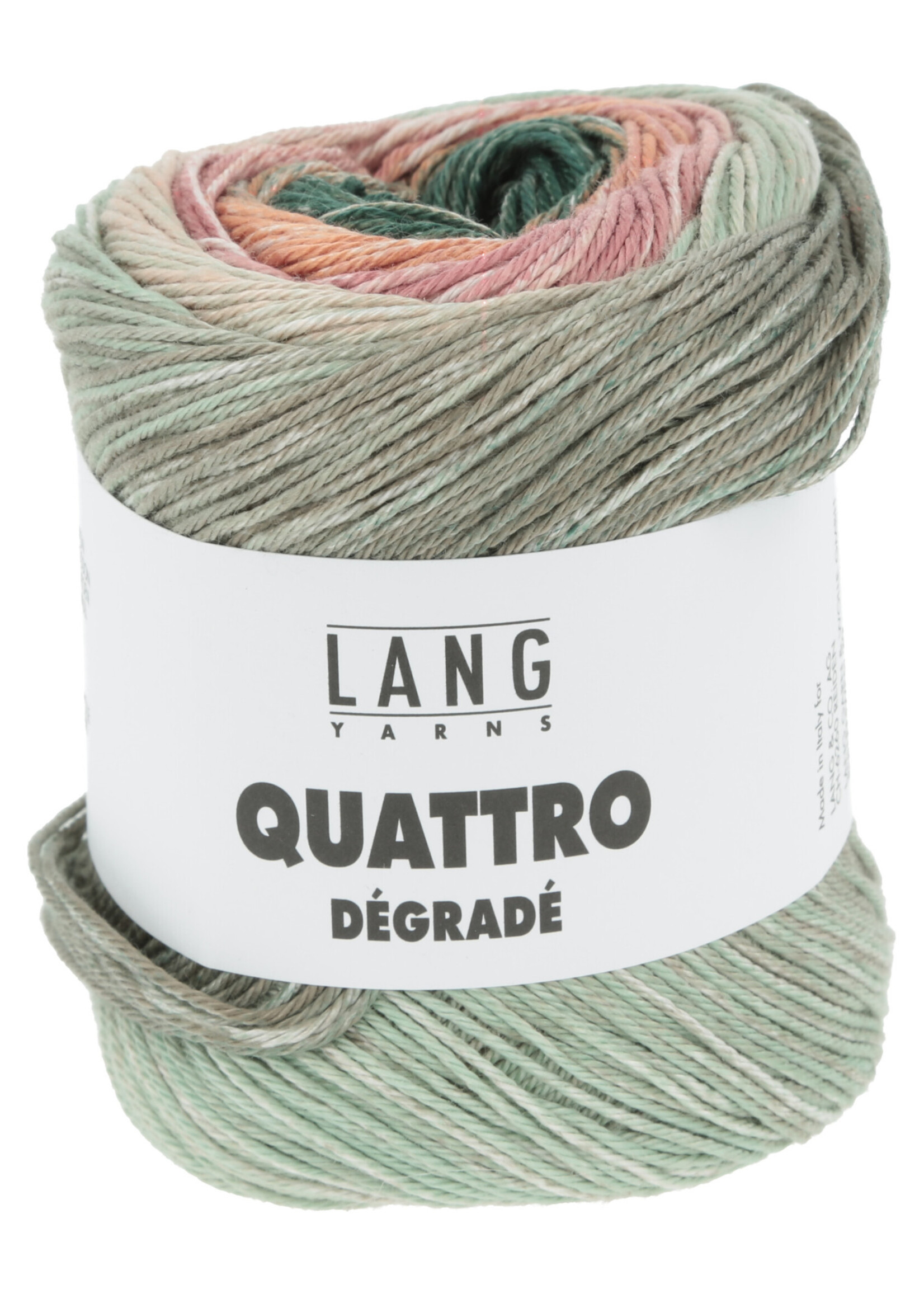 Lang Lang Yarns Quattro Degradé | 0008 mint/donkergroen/abrikoos