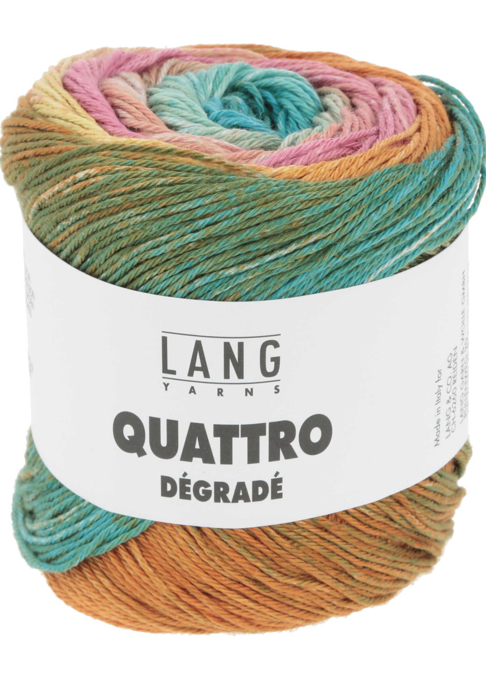Lang Lang Yarns Quattro Degradé | 0006 turkoois/roze/geel