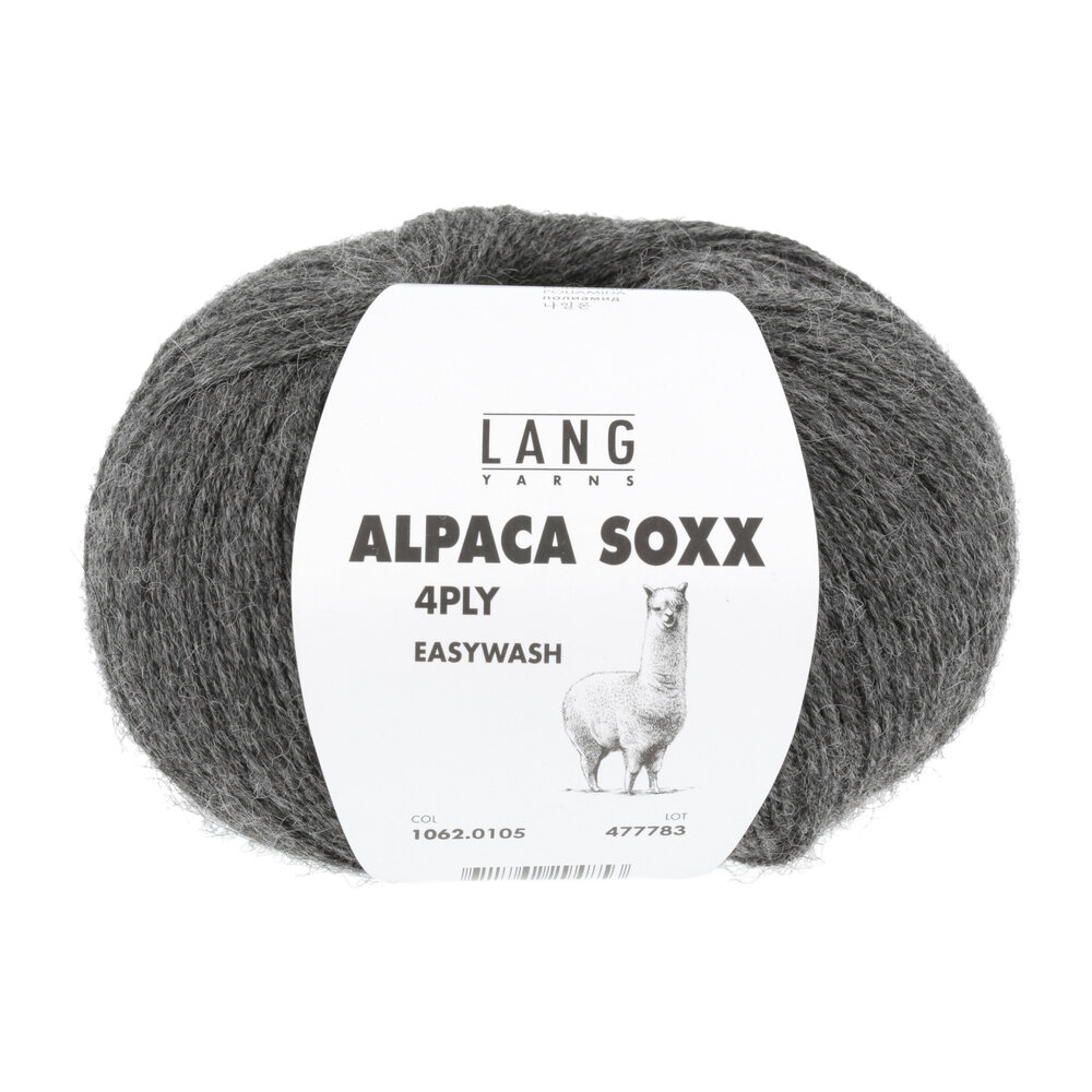 Lang Lang Yarns Alpaca Soxx 4-ply | 0105 donkergrijs melange Lang Lang Yarns Alpaca Soxx 4-ply | 0105 donkergrijs melange