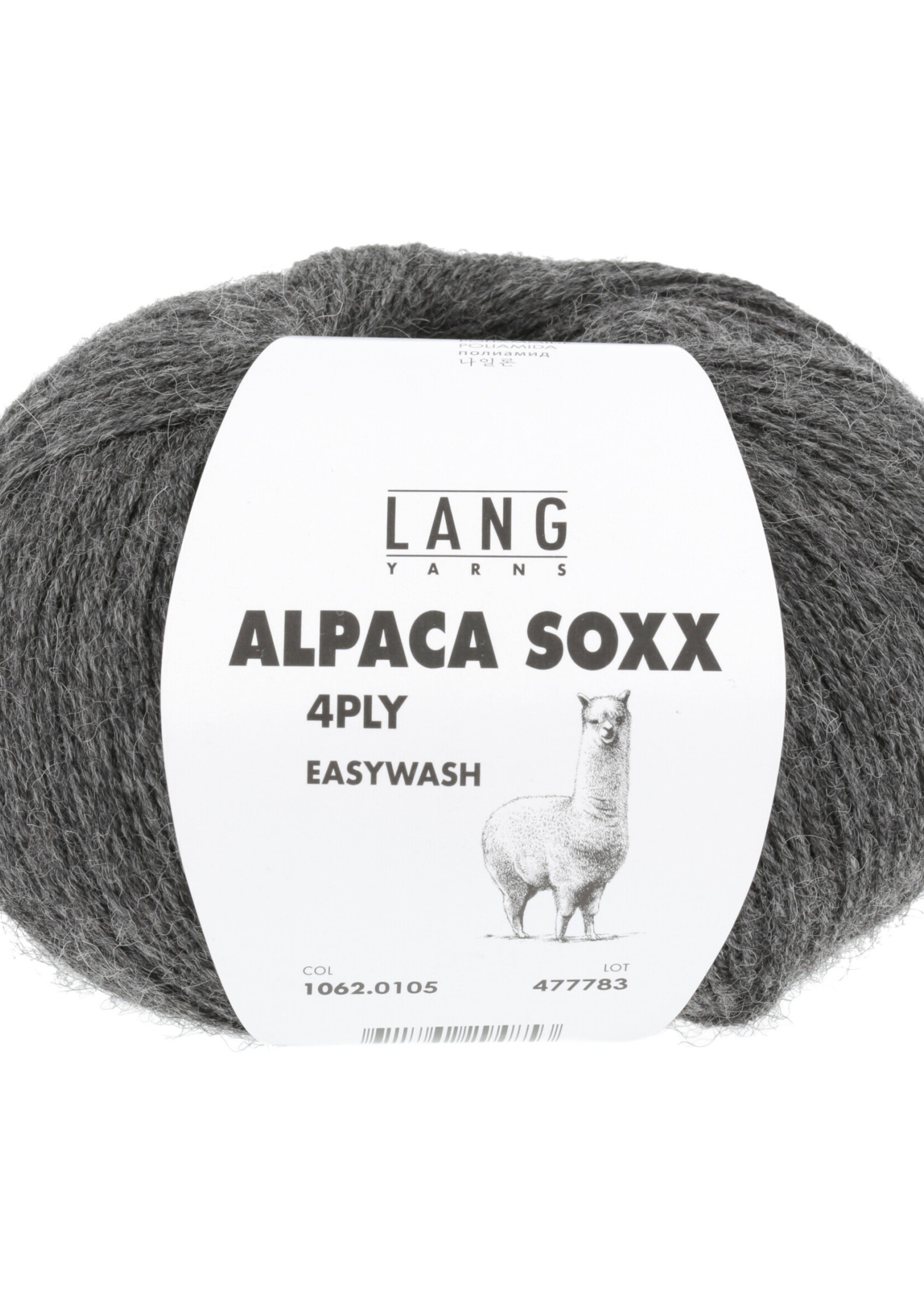 Lang Lang Yarns Alpaca Soxx 4-ply | 0105 donkergrijs melange