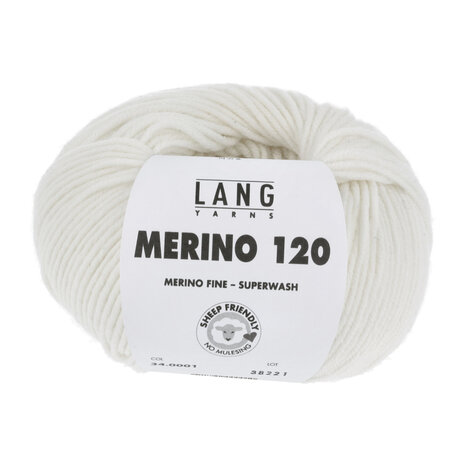 Lang Lang Yarns Merino 120 | 0001 wit Lang Lang Yarns Merino 120 | 0001 wit