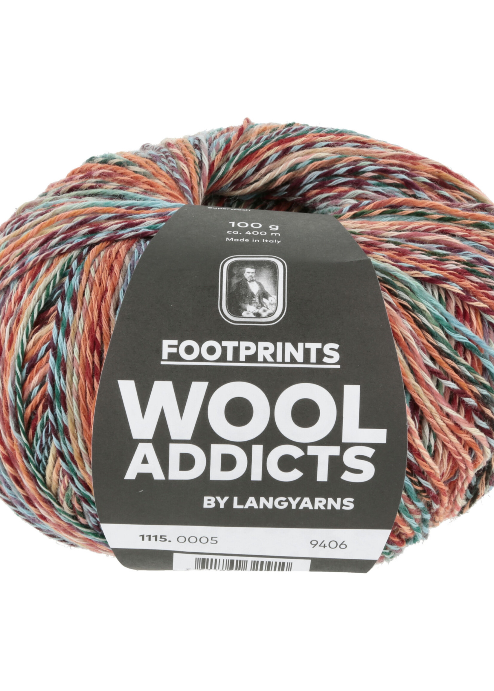 Lang Lang Yarns Footprints | 0005 oranje,blauw, groen