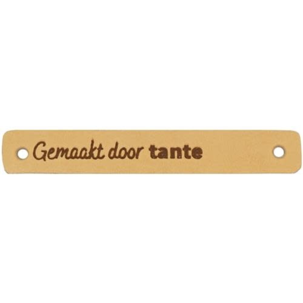 Durable Leren Label Gemaakt door Tante 7 x 1 cm (2st)