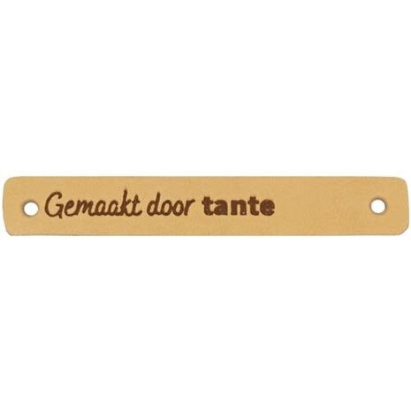 Durable Leren Label Gemaakt door Tante 7 x 1 cm (2st)