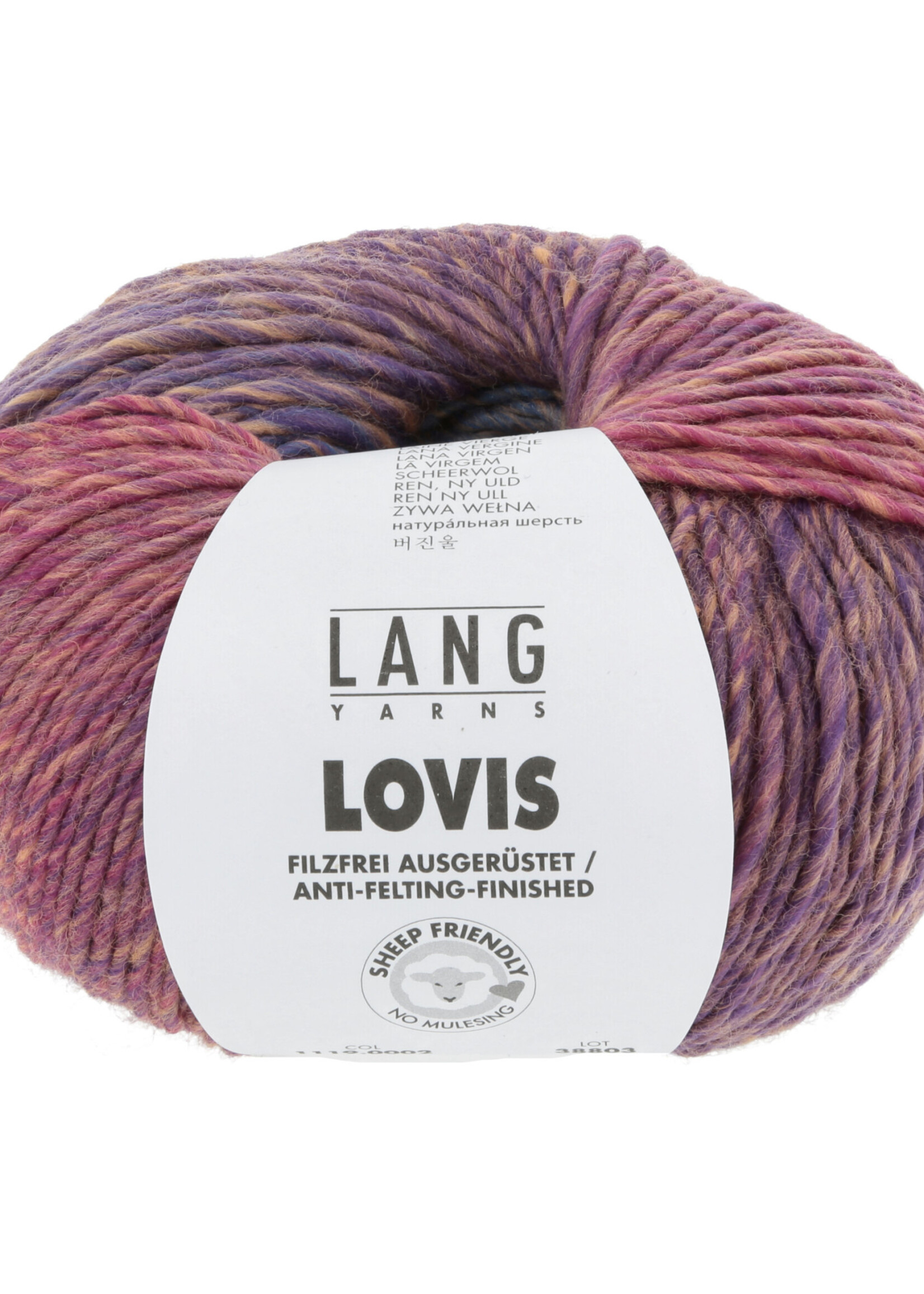 Lang Lang Yarns Lovis | 0002 fuchsia/blauw/oranje