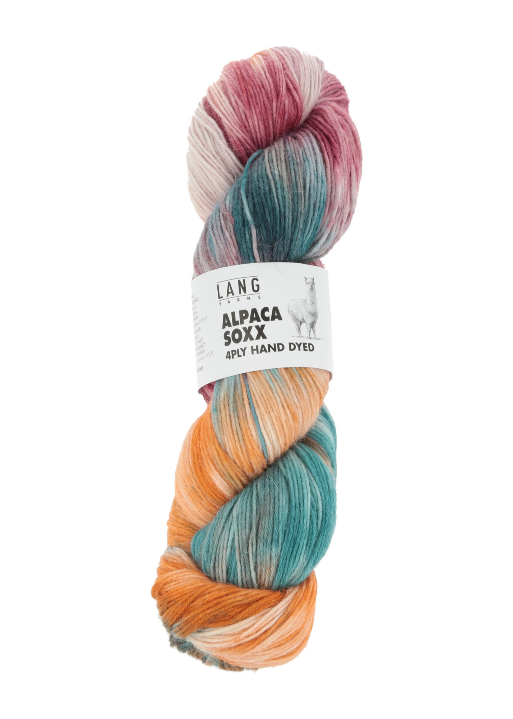 Lang Lang Yarns Alpaca Soxx Hand | 0006 oranje/turquoise/tose