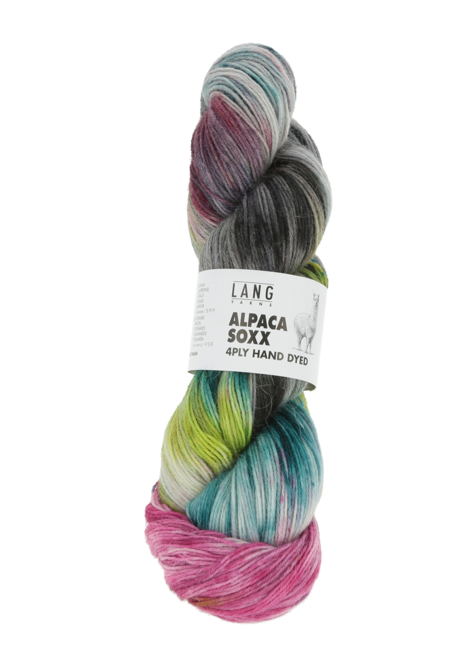 Lang Lang Yarns Alpaca Soxx Hand | 0005 berry/patrol/geel