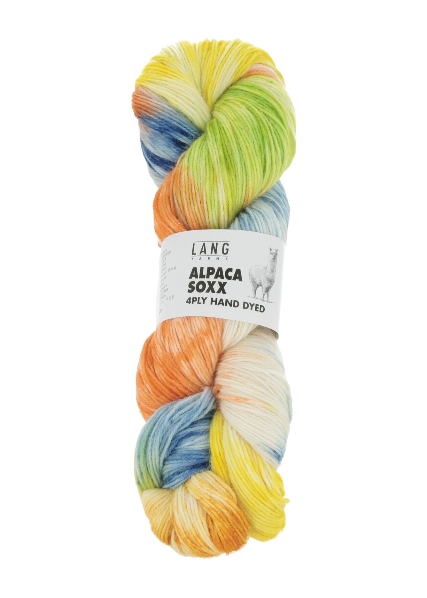 Lang Lang Yarns Alpaca Soxx Hand | 0003 geel/oranje/blauw