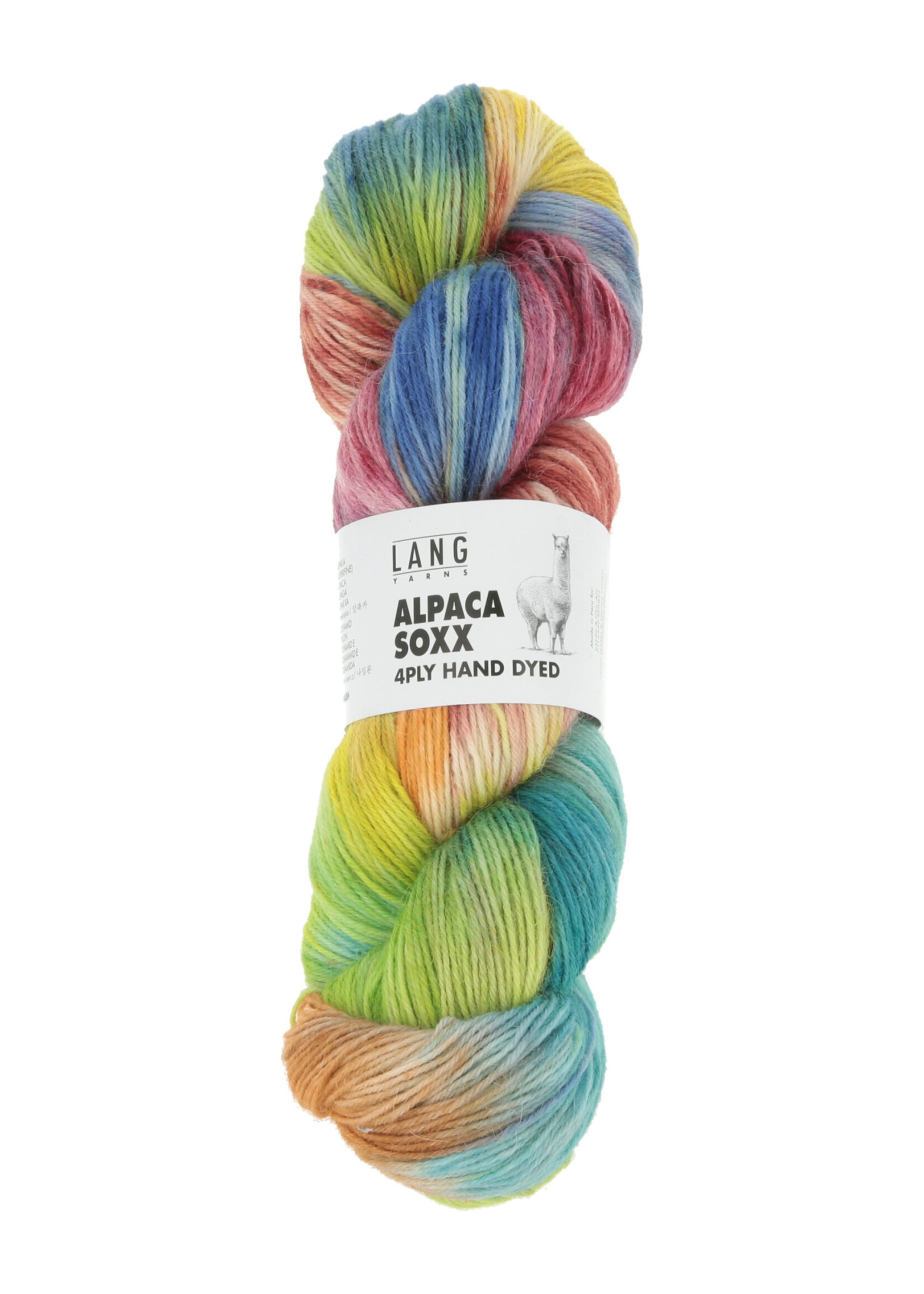 Lang Lang Yarns Alpaca Soxx Hand | 0002 turquoise/geel/rood