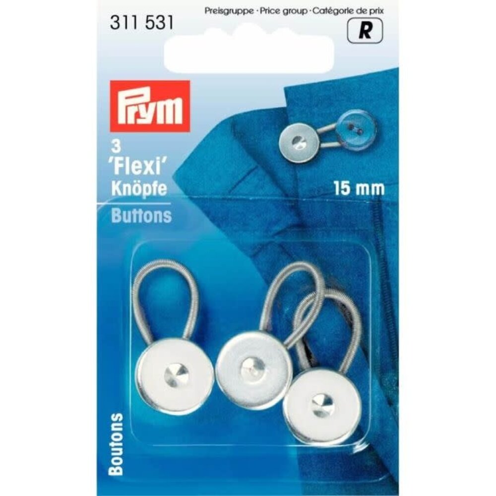 Prym Prym | Flexi-knopen met lus 15mm zilver | 311531