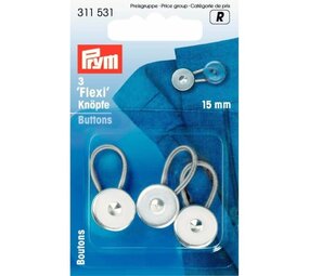 Prym Prym | Flexi-knopen met lus 15mm zilver | 311531
