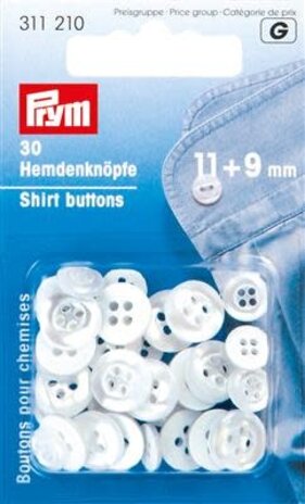 Prym Prym | knopen voor hemden 4 gaatjes 11+9mm | 311210