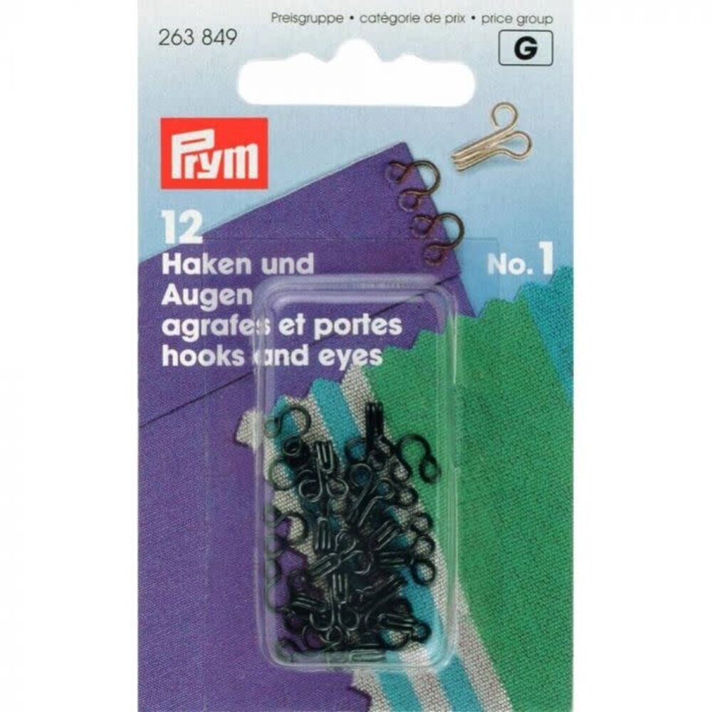 Prym Prym | haken & ogen messing n°3 zwart | 263851