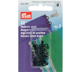 Prym Prym | haken & ogen messing n°3 zwart | 263851 Prym Prym | haken & ogen messing n°3 zwart | 263851