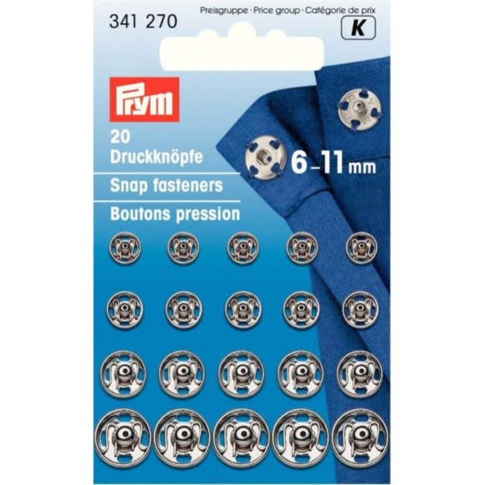 Prym Prym | aannaaidrukknopen 6-11mm zilver | 341270