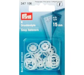 Prym Prym | aannaaidrukknopen 15 mm transparant | 347106 Prym Prym | aannaaidrukknopen 15 mm transparant | 347106