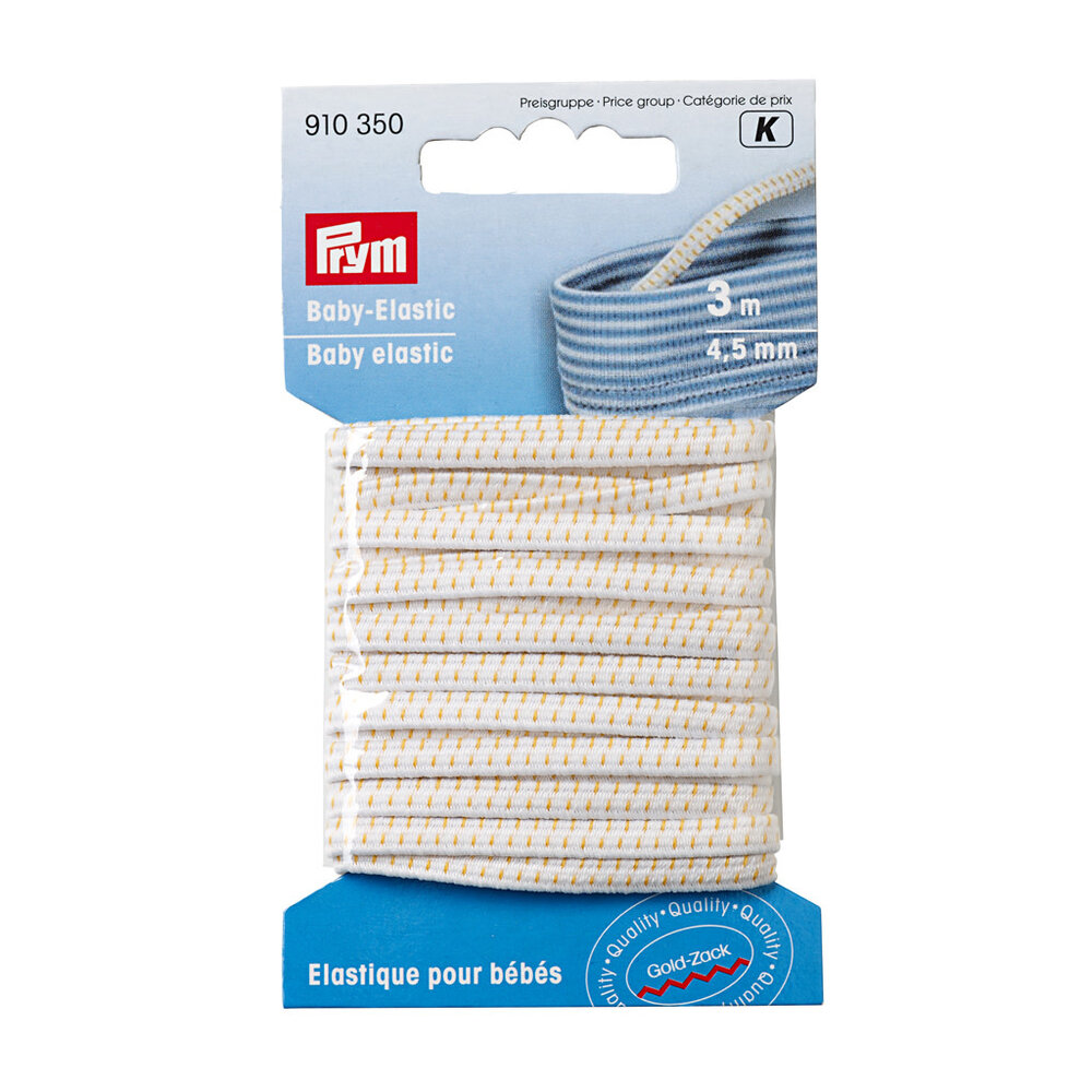 Prym Prym | Baby elastiek 4.5mm - 3mtr wit | 910350 Prym Prym | Baby elastiek 4.5mm - 3mtr wit | 910350