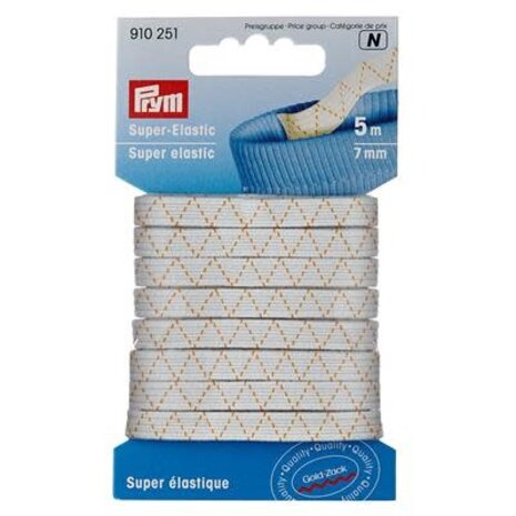 Prym Prym | Super elastiek 7mm - 5mtr wit | 910251 Prym Prym | Super elastiek 7mm - 5mtr wit | 910251