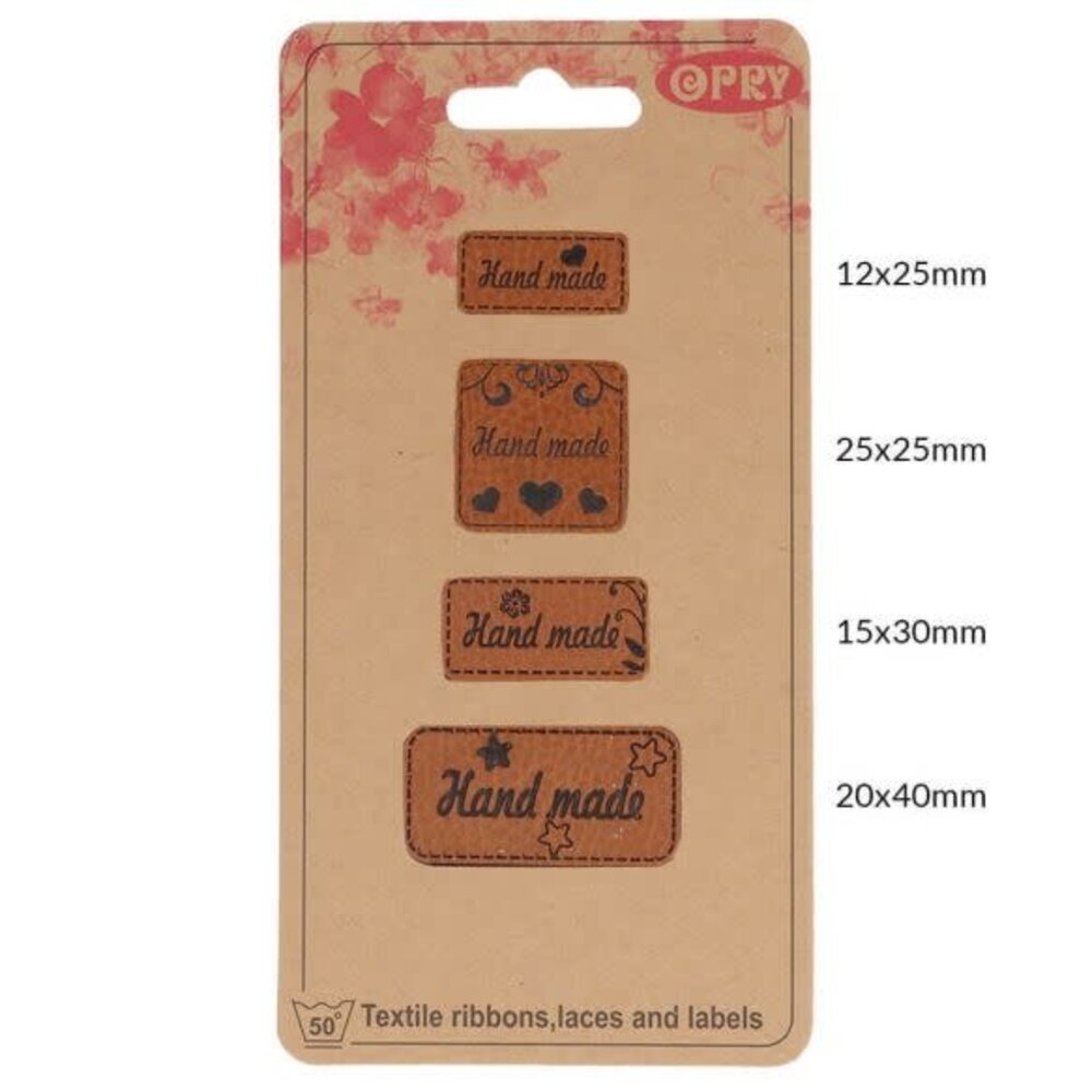 Opry Skai-leren labels handmade
