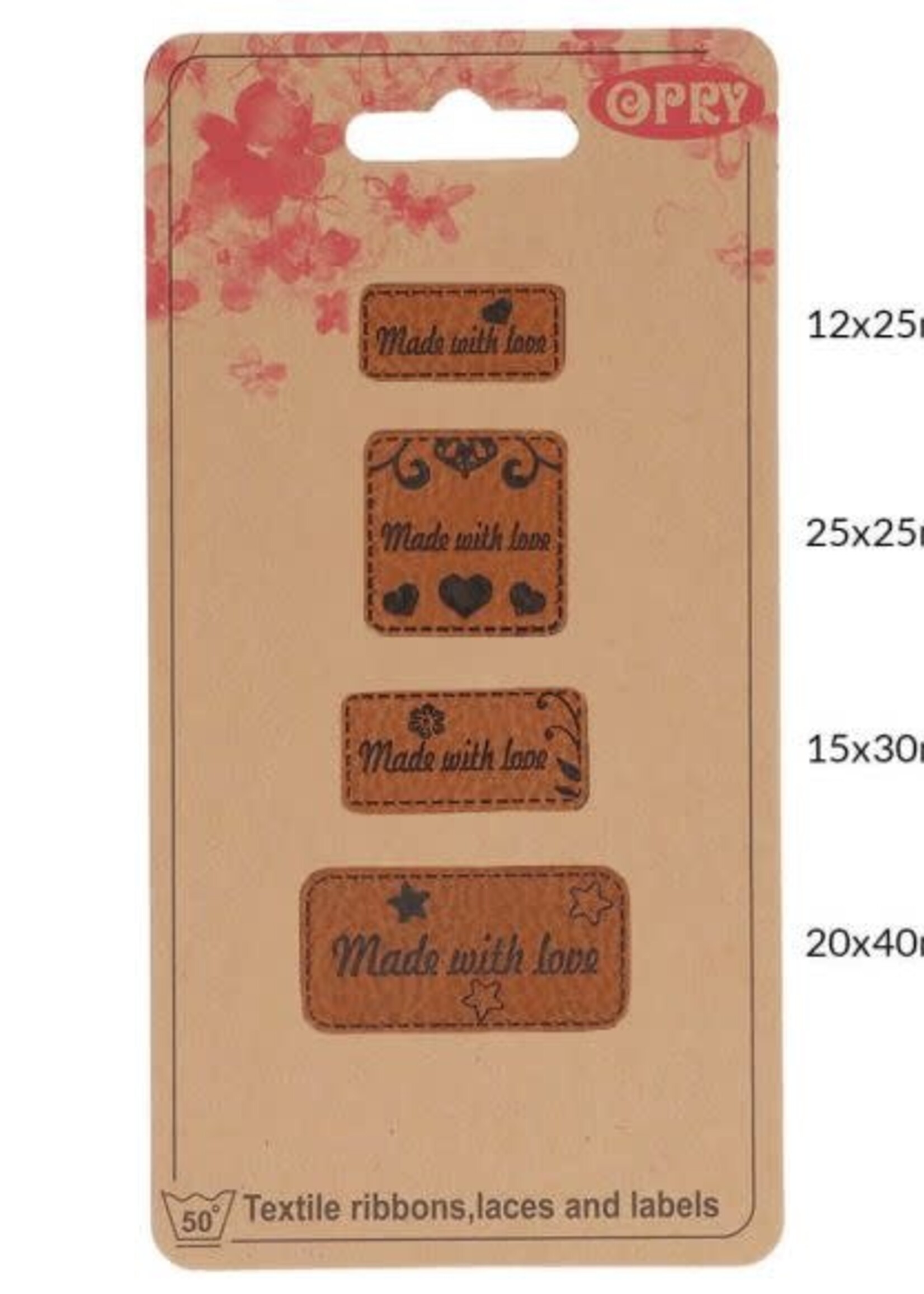 Opry Skai-leren labels made with love