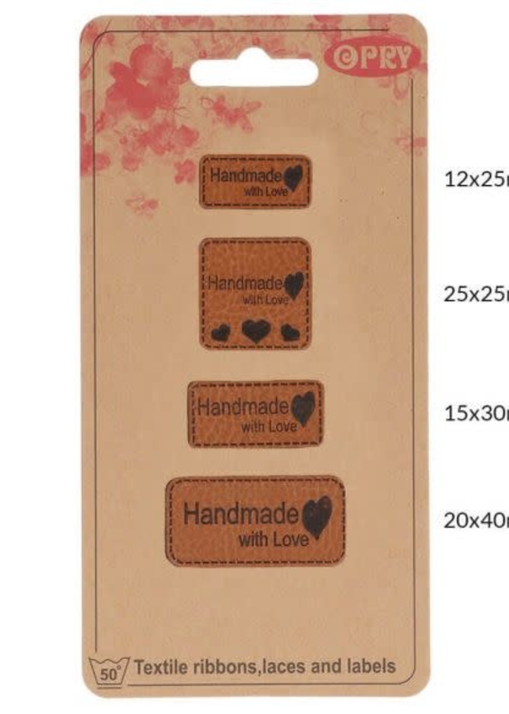 Opry Skai-leren labels handmade with love