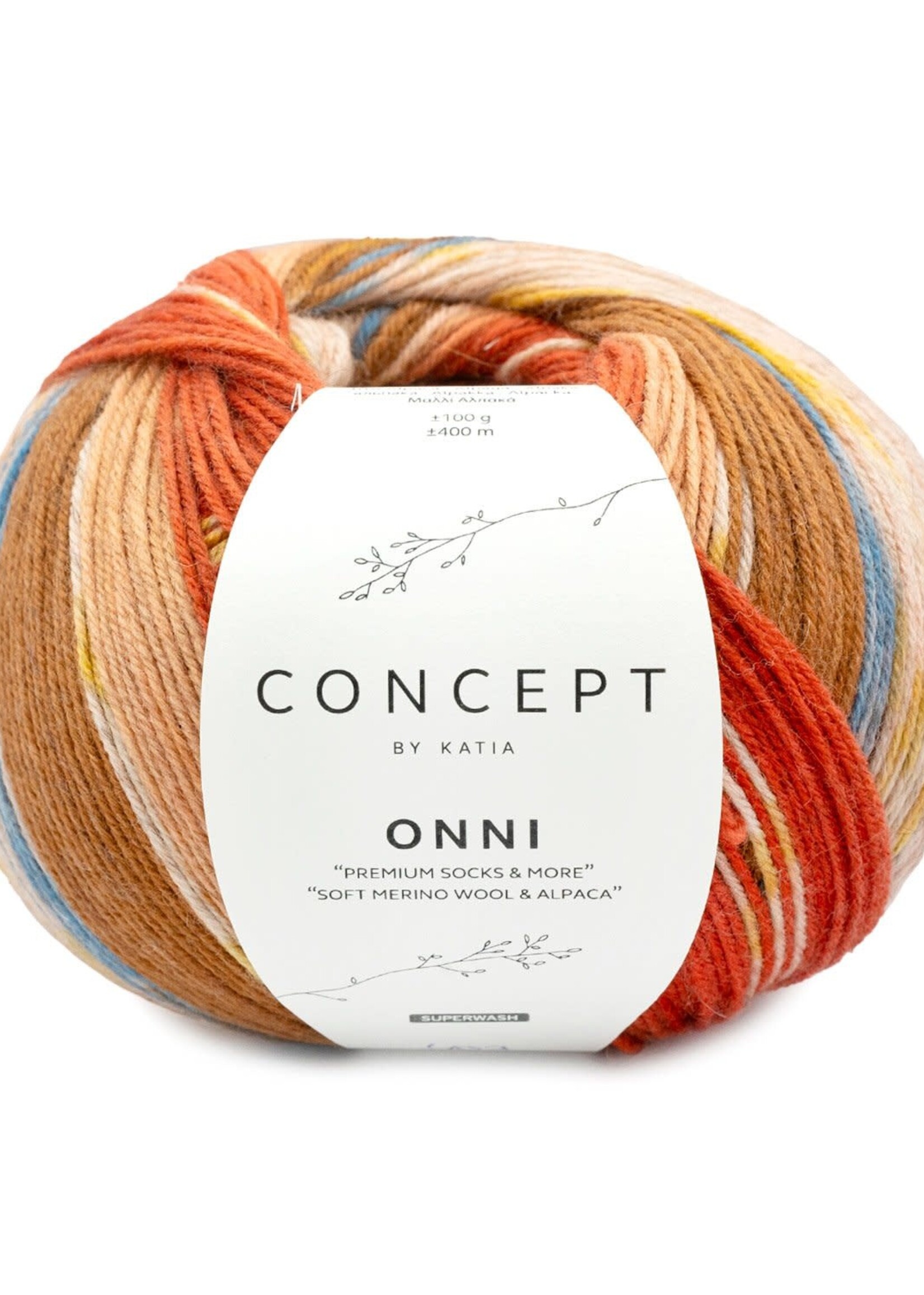 Katia Katia Onni Socks | 403 Oranje-Blauw-Oker-Bruin