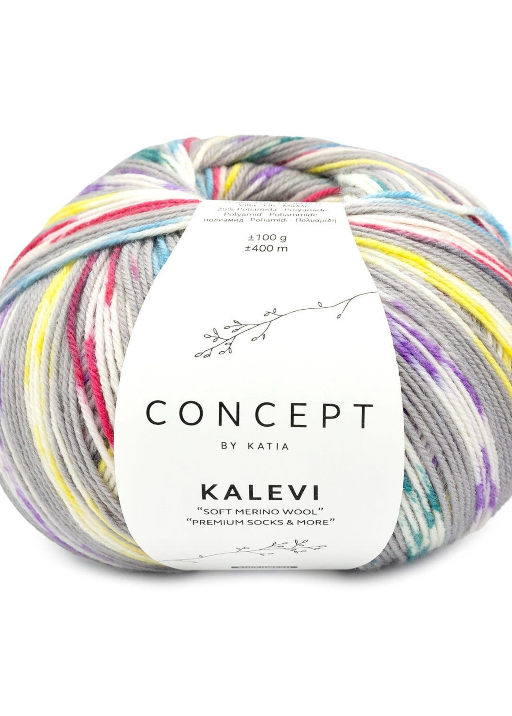 Katia Katia Kalevi Socks | 200 Grijs-Lila-Fuchsia-Geel