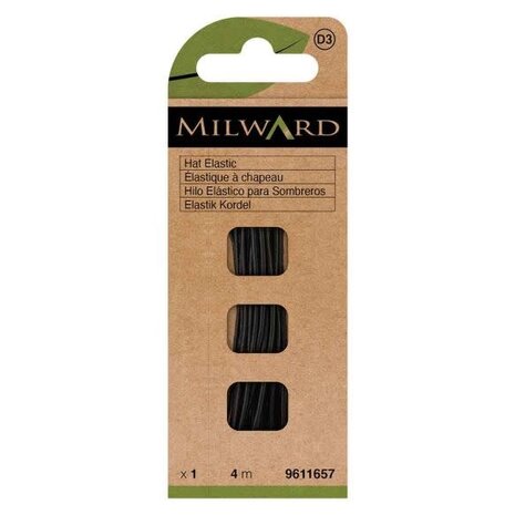 Milward Hoedenelastiek zwart- 4m Milward Hoedenelastiek zwart- 4m