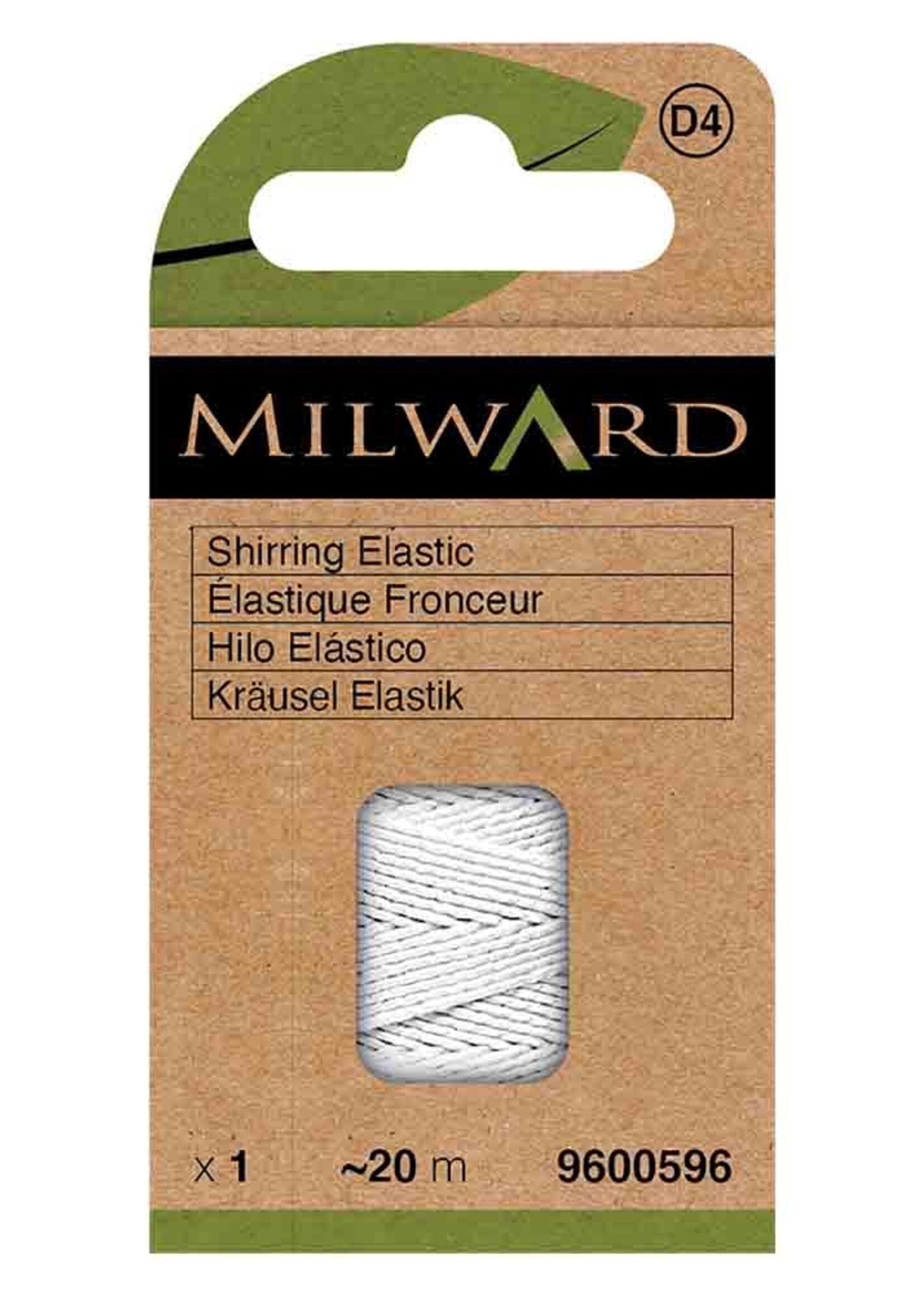 Milward Rimpelelastiek op klos 0,75mm wit