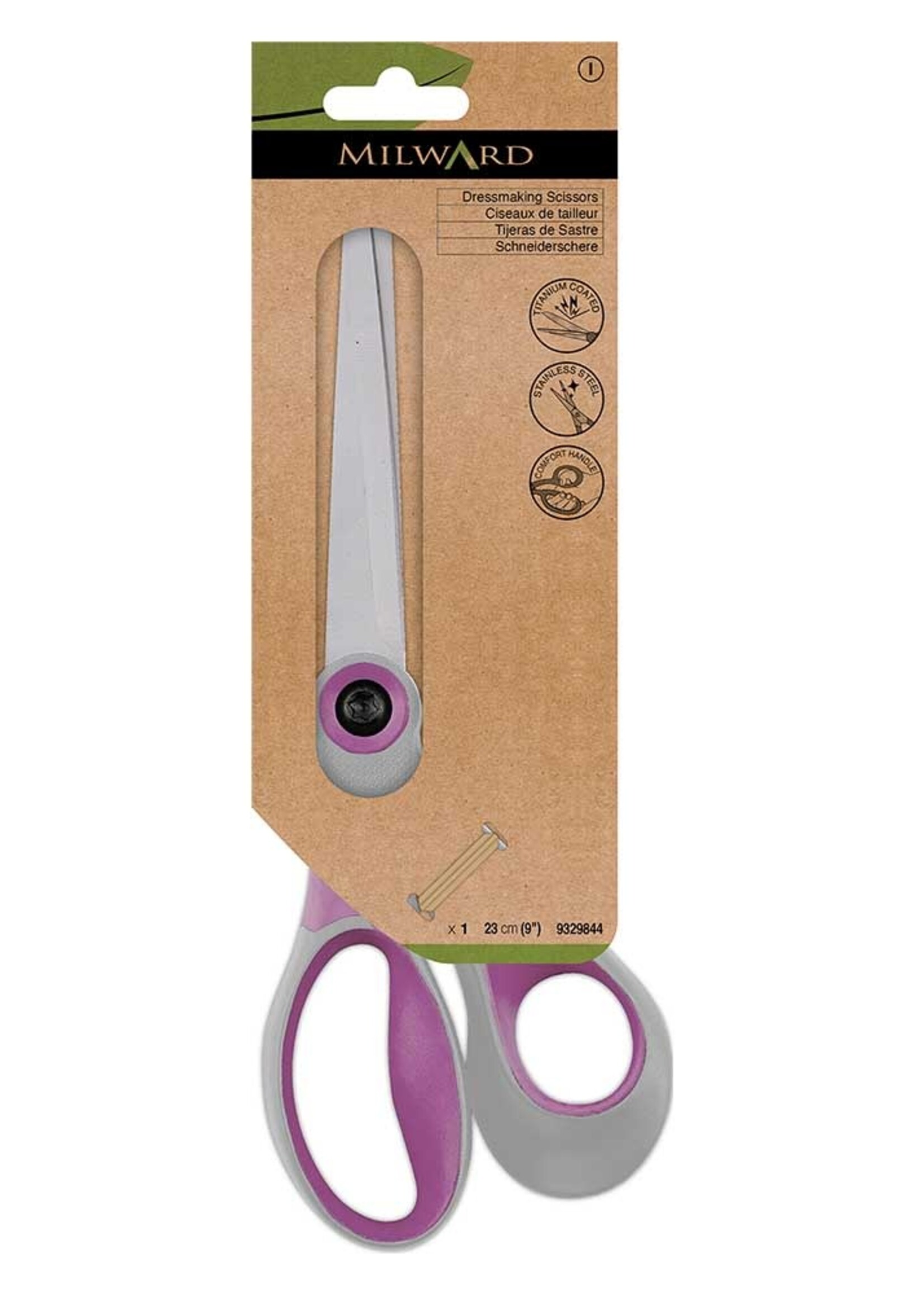Milward Naaischaar soft grip titanium 23cm