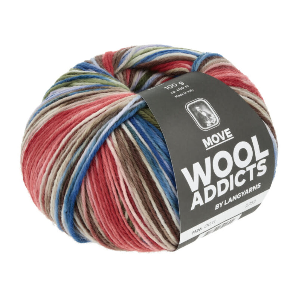 Lang Lang Yarns Move | 0011 olijf/blauw/rood
