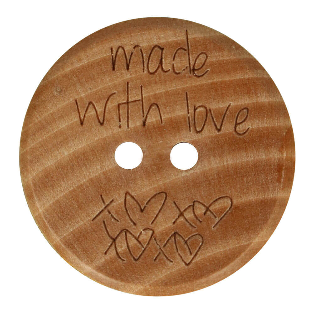 Knoop hout made with love 20mm Knoop hout made with love 20mm