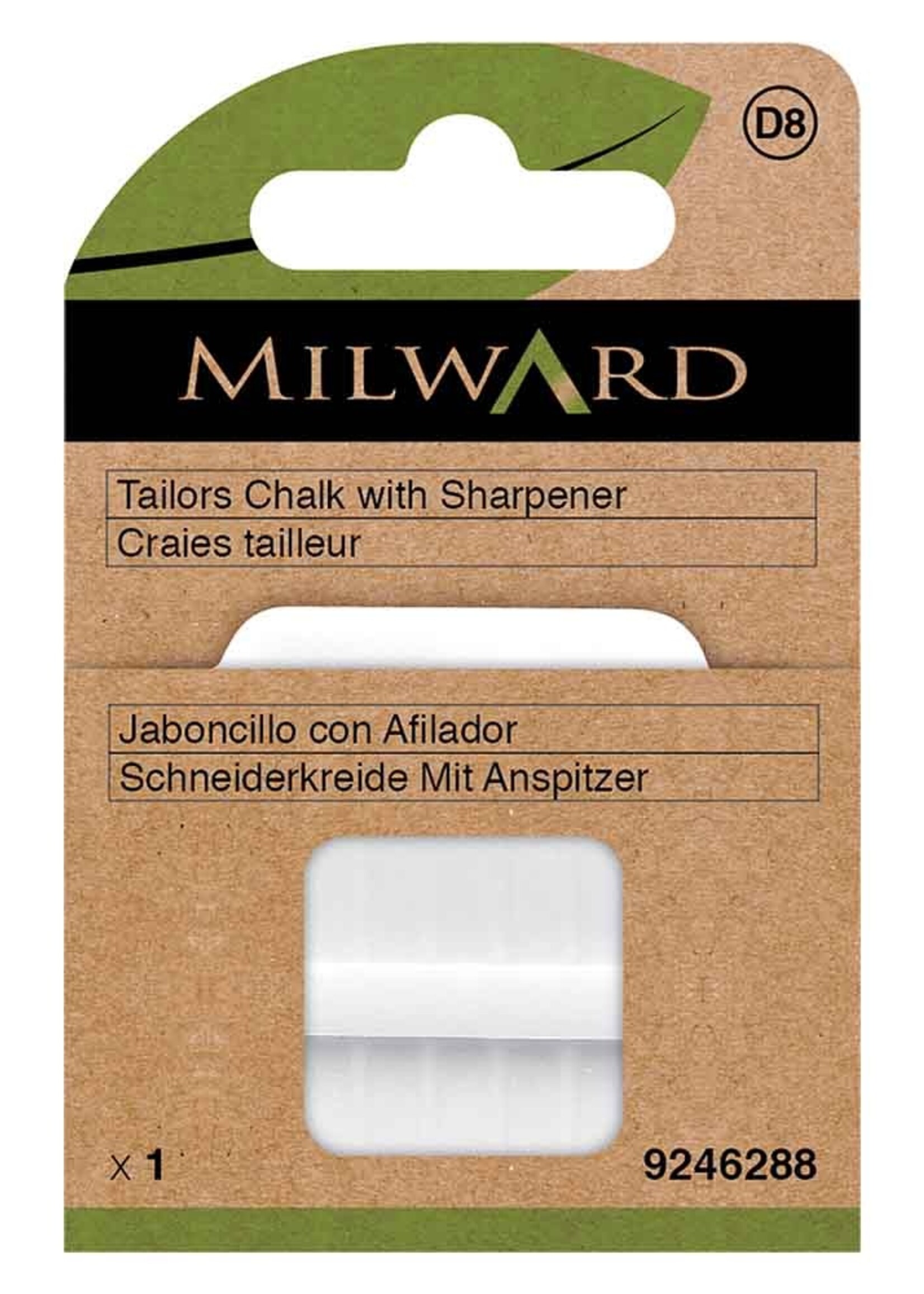 Milward Kleermakerskrijt met slijper wit