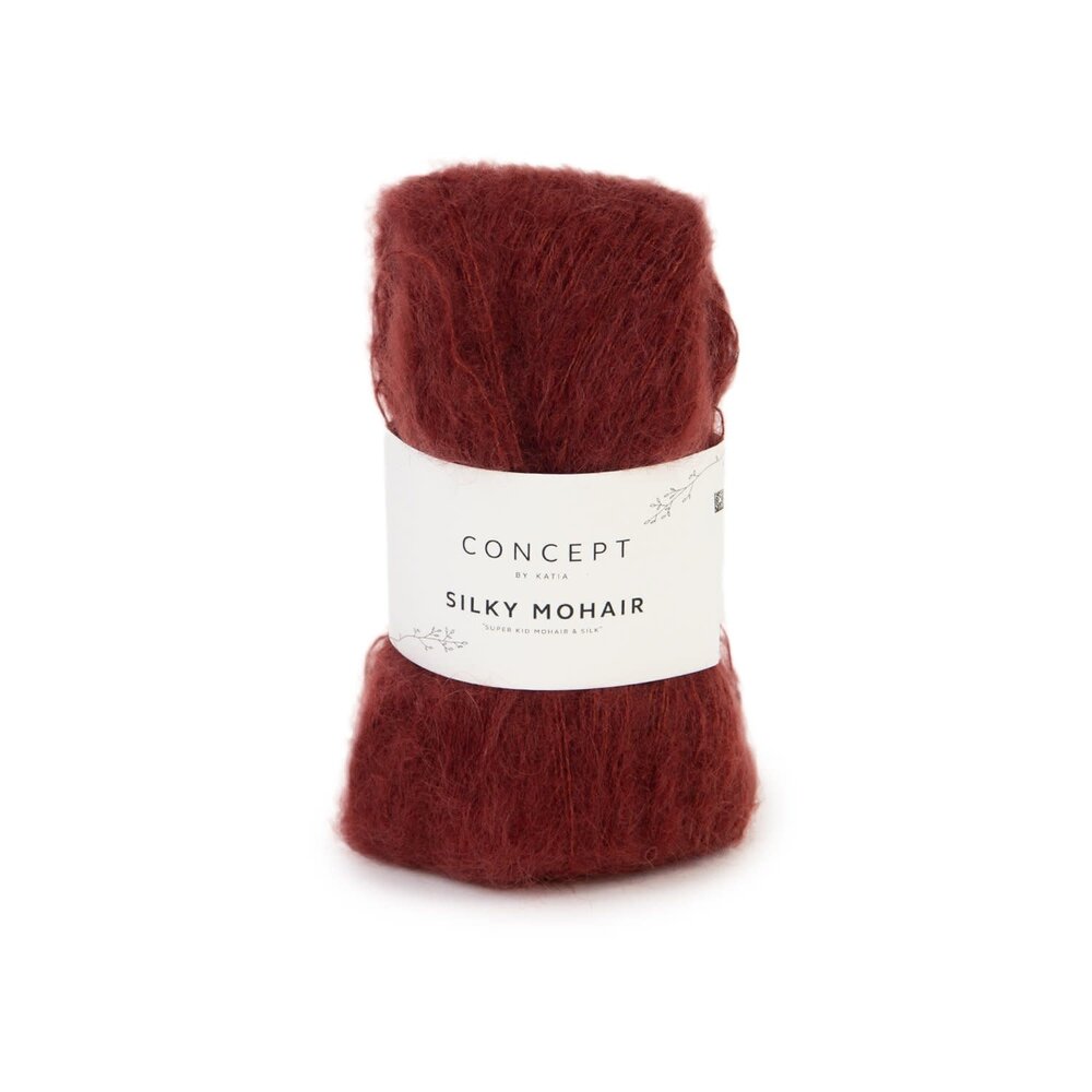 Katia Silky mohair | 113 bordeaux rood Katia Silky mohair | 113 bordeaux rood