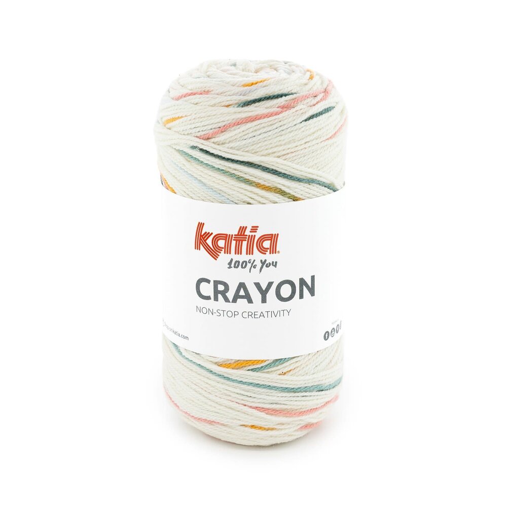Katia Crayon | 51 Ecru-Blauw-Licht rood oranje