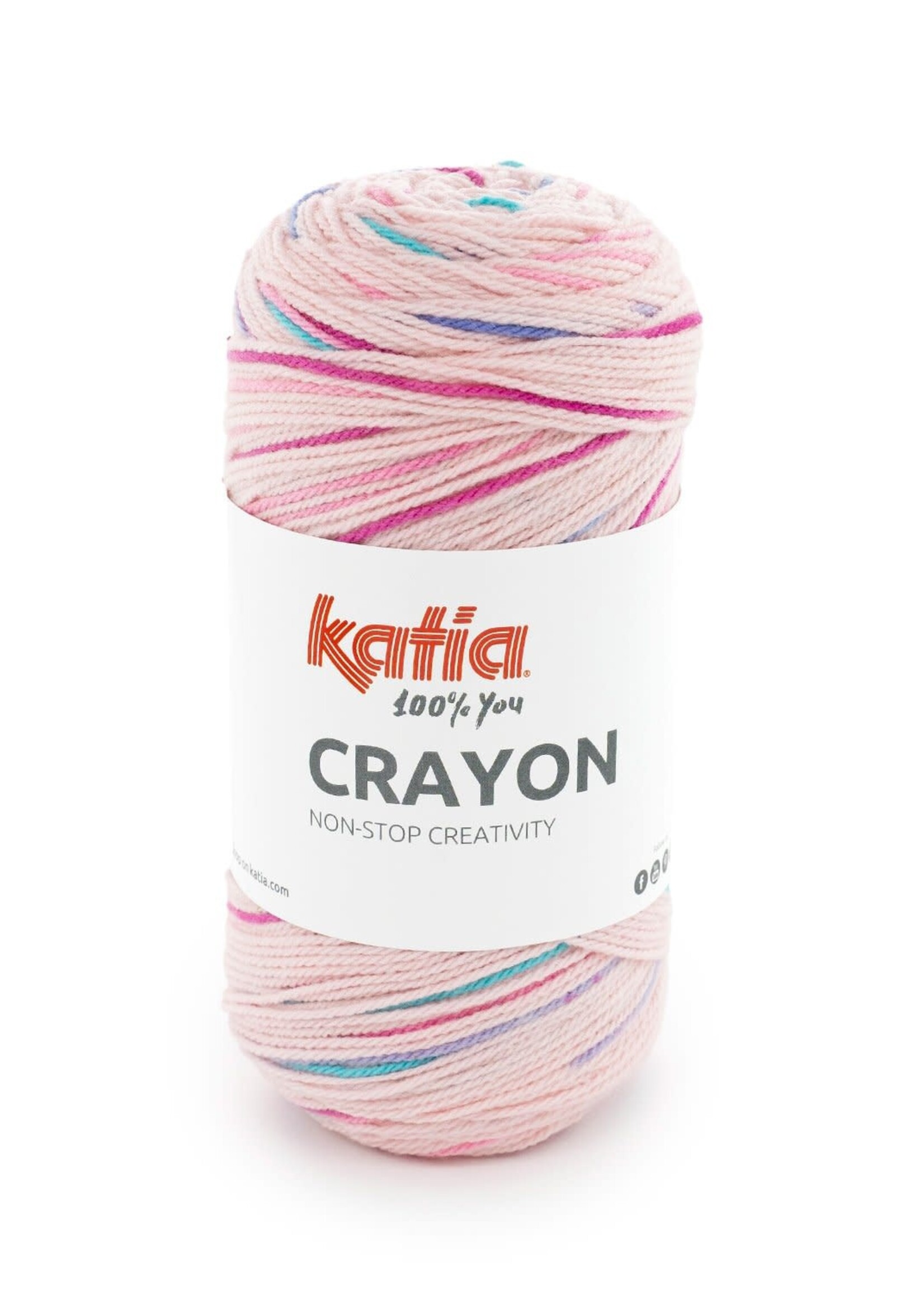 Katia Crayon | 55 Kauwgom roze-Lila-Turquoise