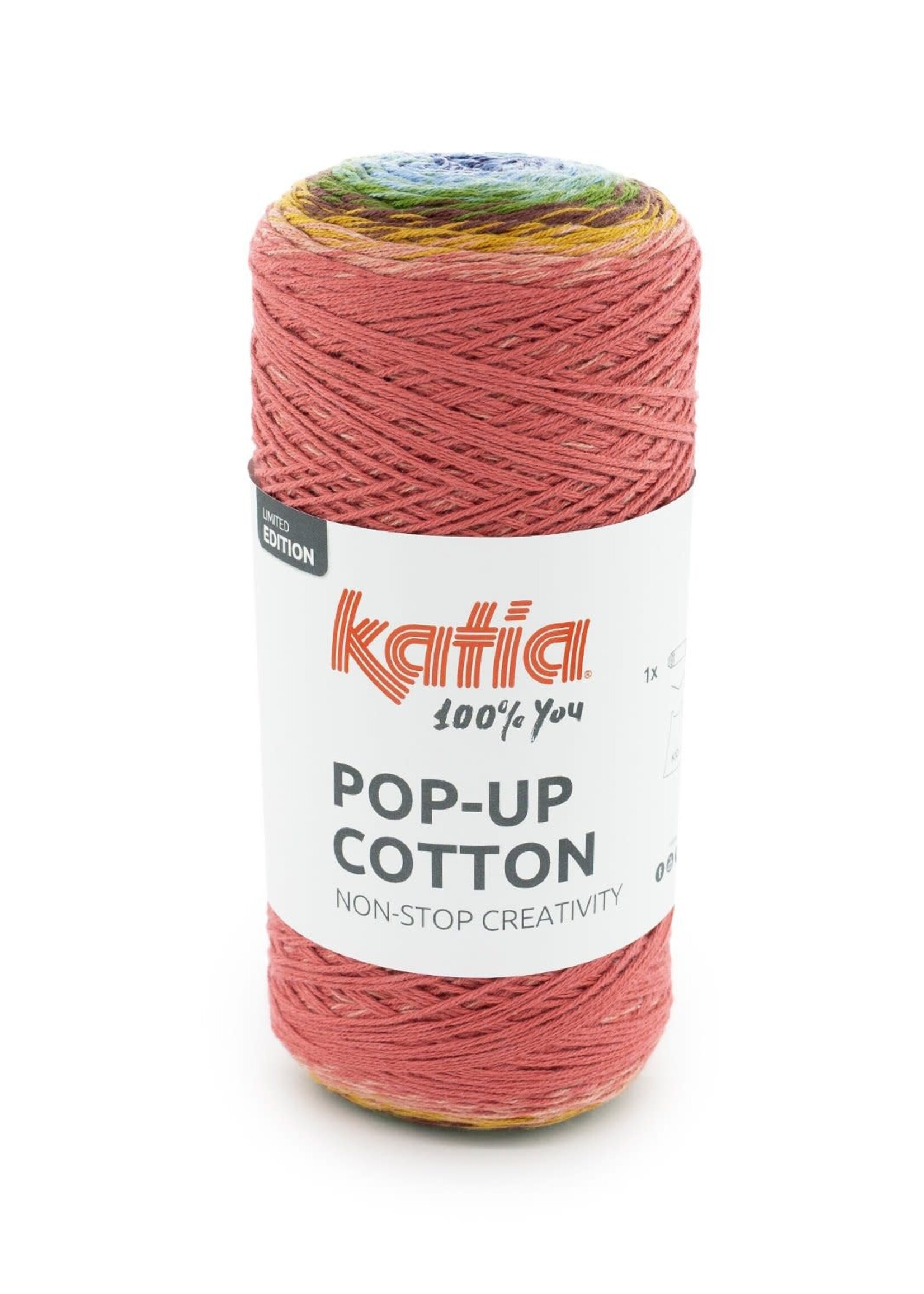 Katia Pop-up cotton | 304 Blauw-Groen-Rood-Bruin