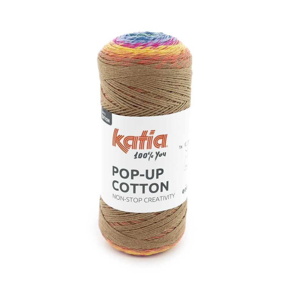 Katia Pop-up cotton | 300 Blauw-Fuchsia-Bruin