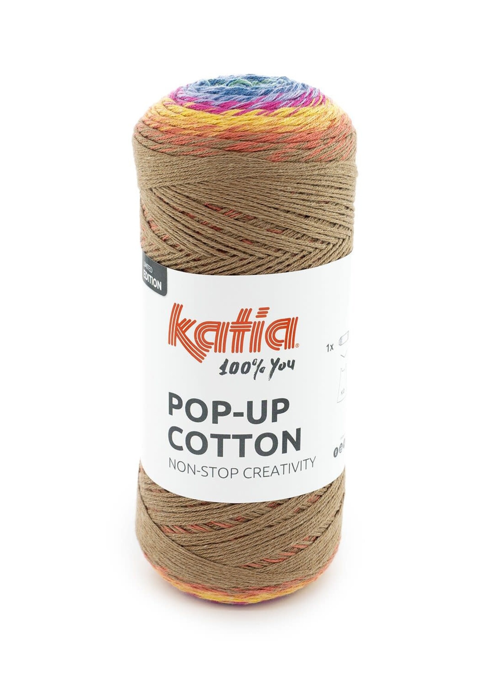 Katia Pop-up cotton | 300 Blauw-Fuchsia-Bruin