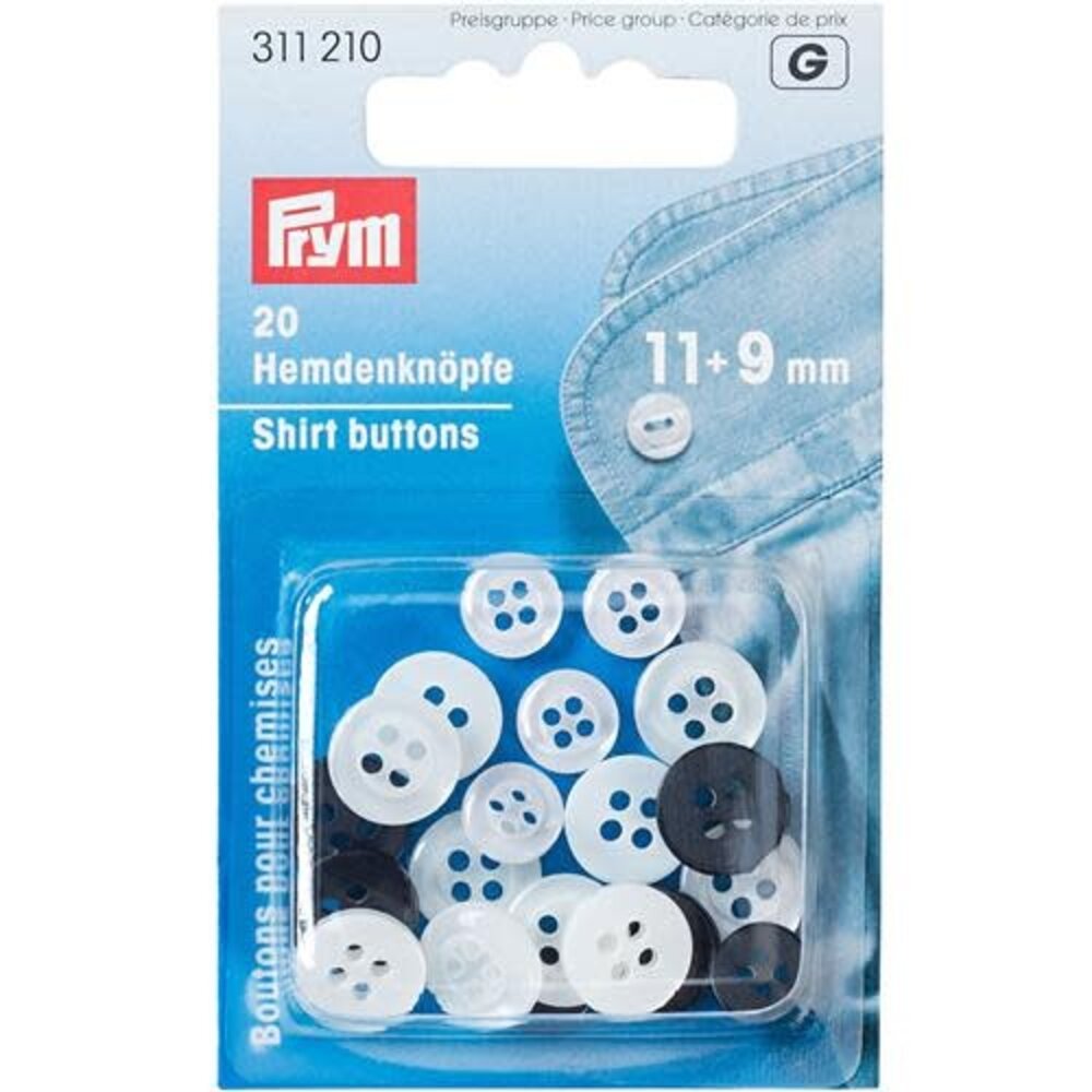Prym Prym | knopen voor hemden 4 gaatjes 11+9mm | 311210