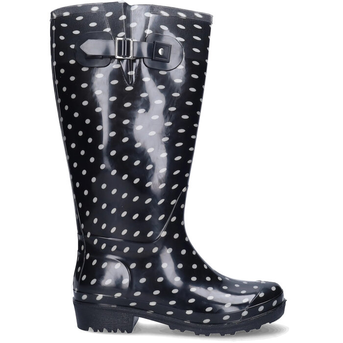Wellies Wellies - Black/Wit polka dots