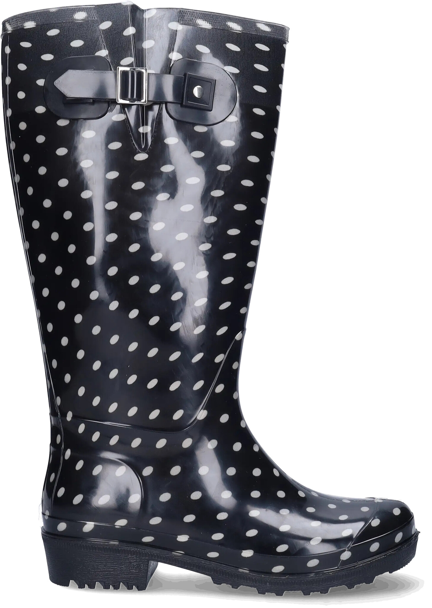 Wellies Black/Wit polka dots