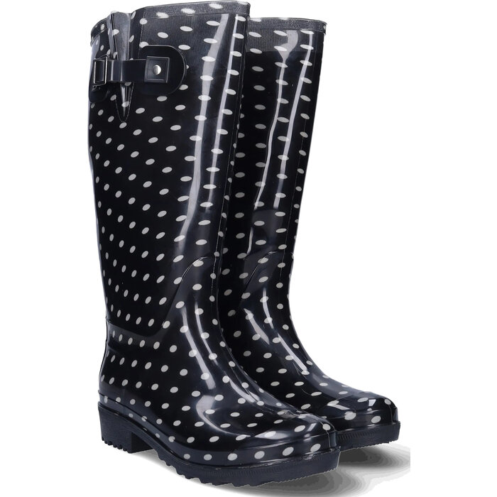 Wellies Wellies - Zwart/wit polka dots