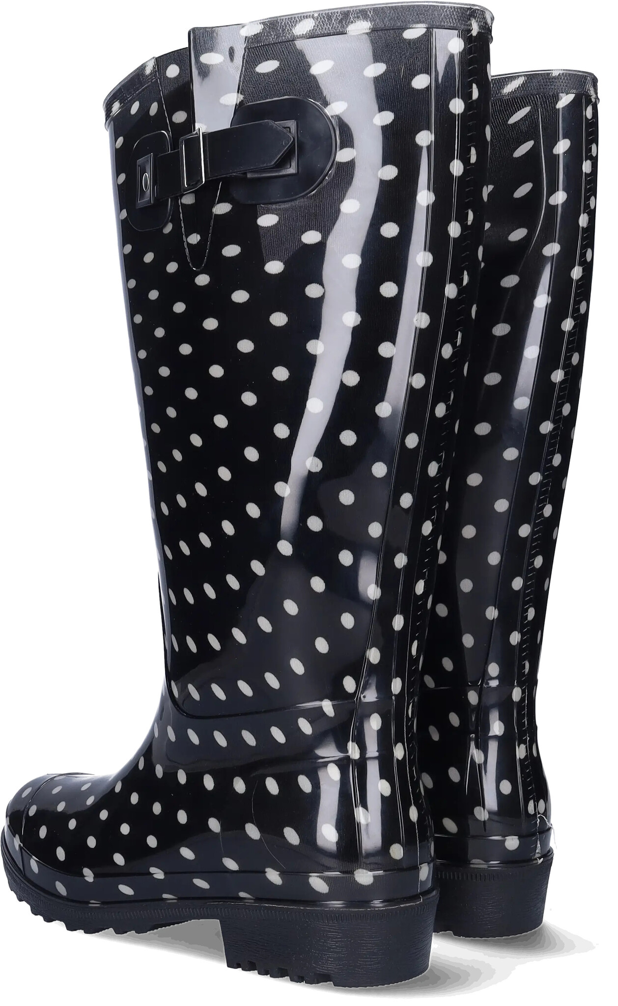 Wellies Black/Wit polka dots