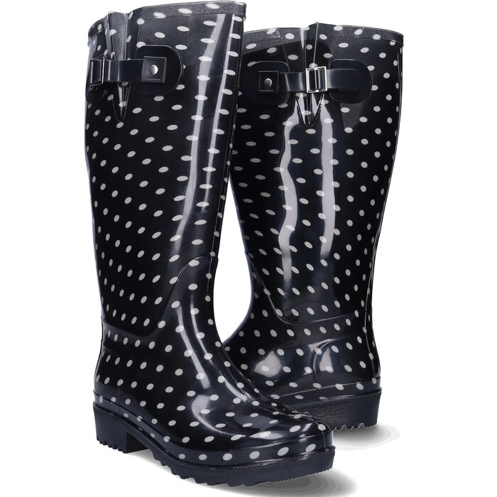 Wellies Wellies - Black/Wit polka dots