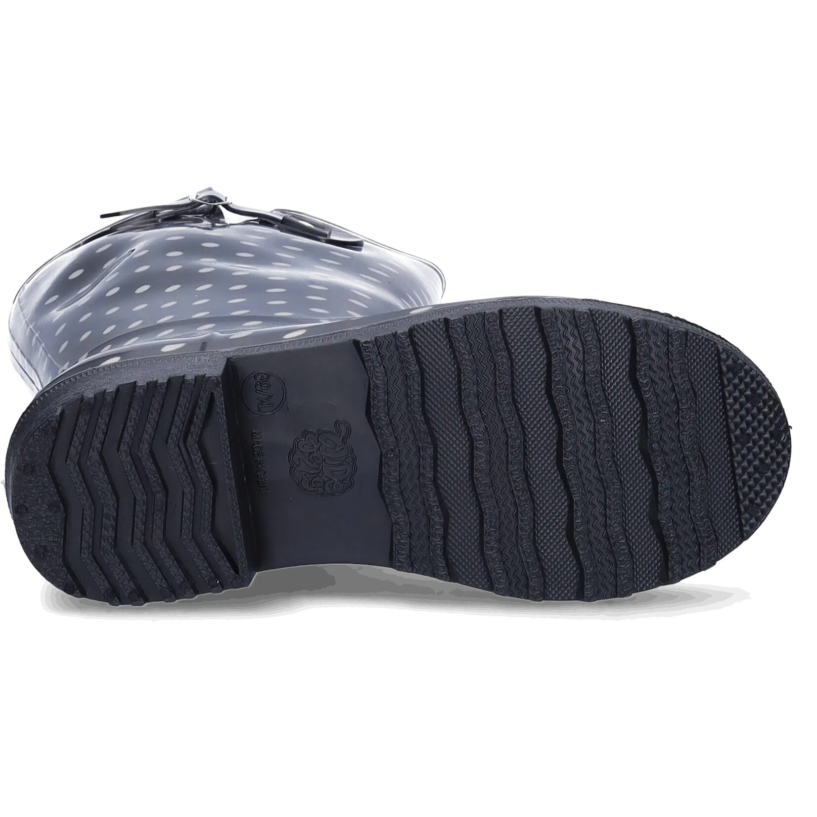 JJ Footwear Wellies - Schwarz/weiße Polka Dots.