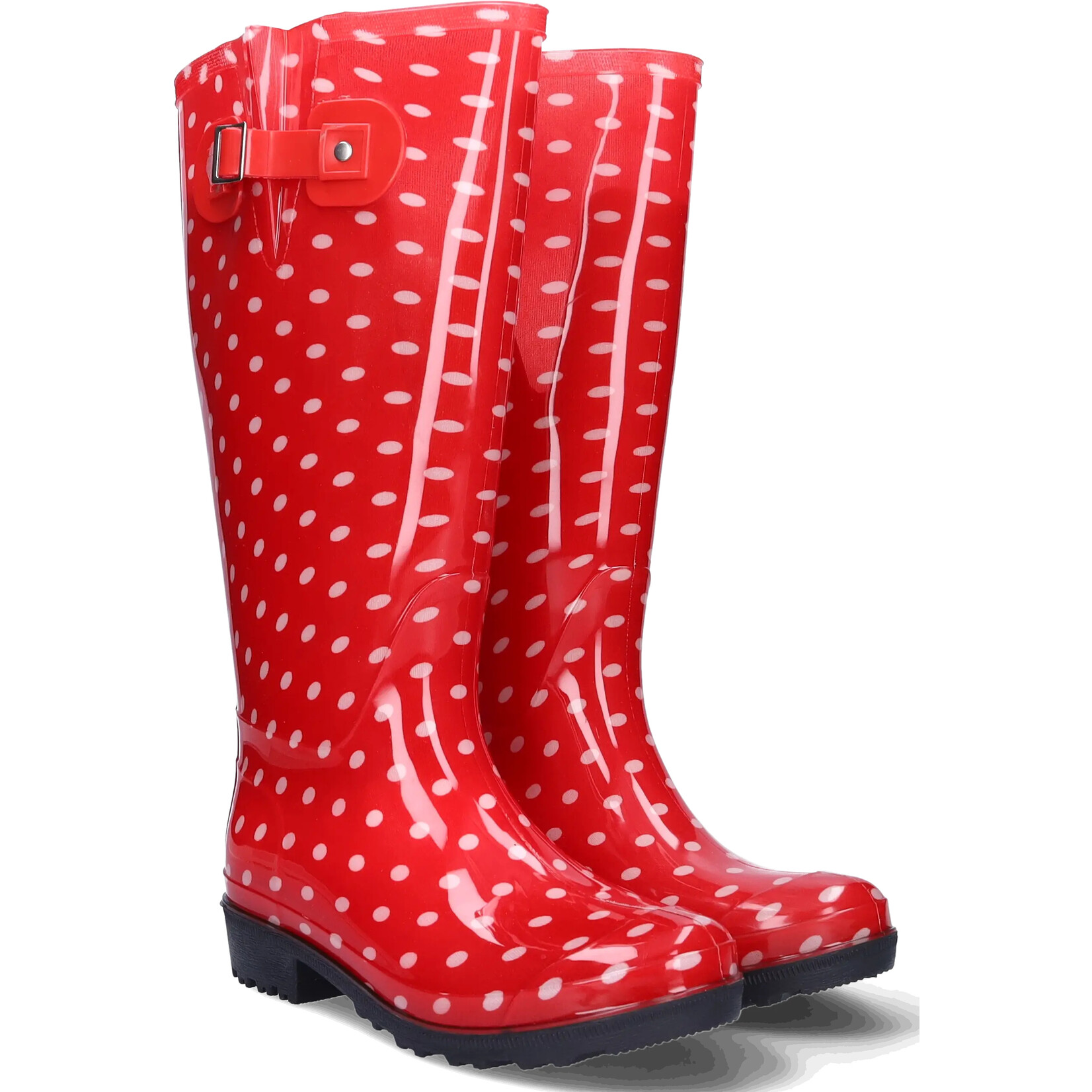 JJ Footwear Wellies - Rood/Wit polka dots